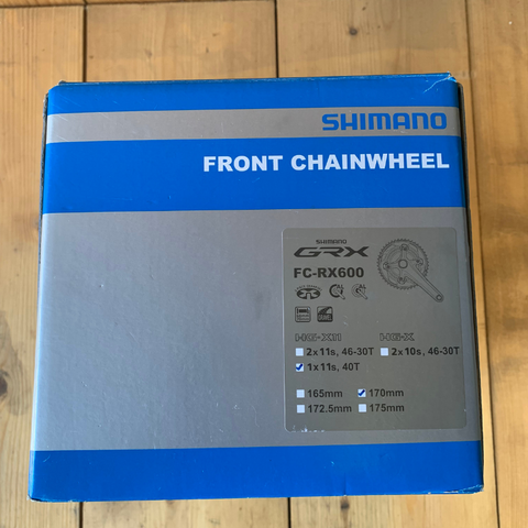 Shimano crankstel GRX FC-RX600 1x11 speed 40t 170mm